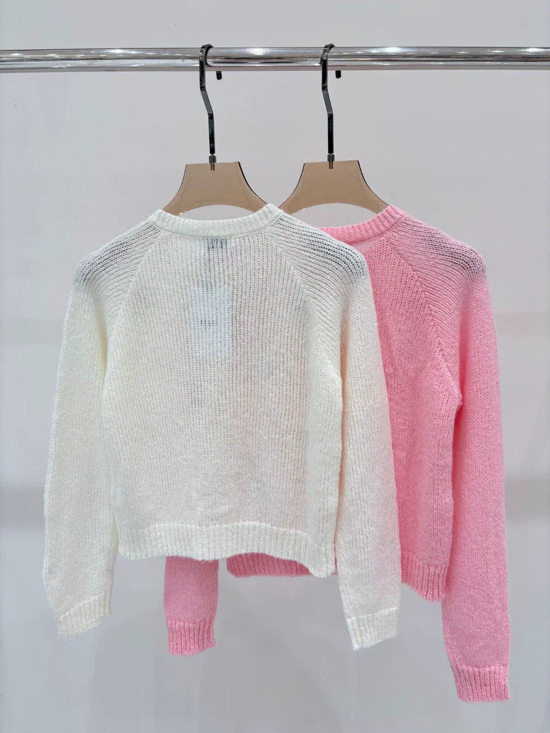 CE 25 Early Autumn New Round Neck Logo Embroidery Flower Three-Dimensional Jacquard Knitted Cardigan