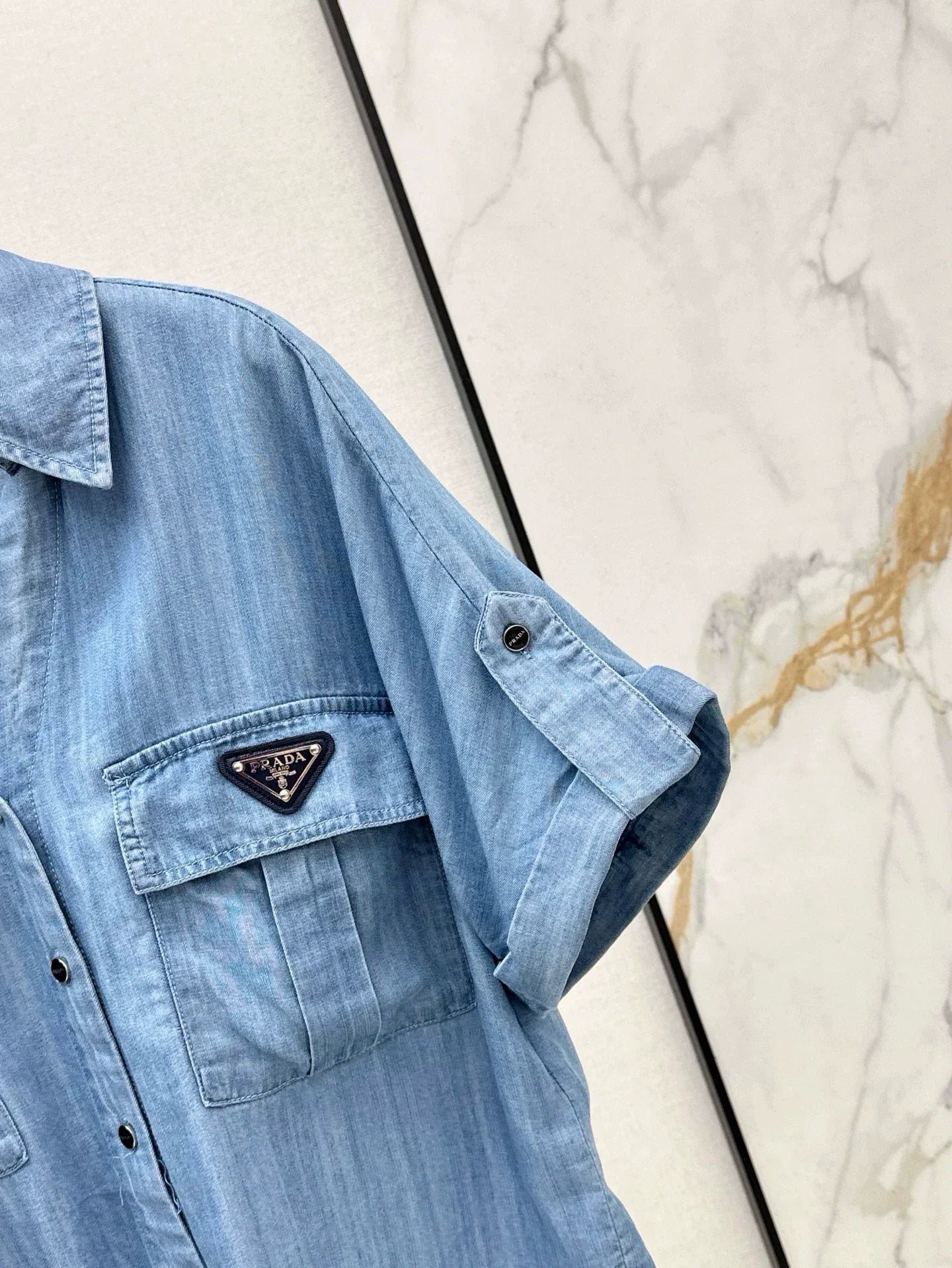 Spring/Summer 25 Lace-up bow denim shirt