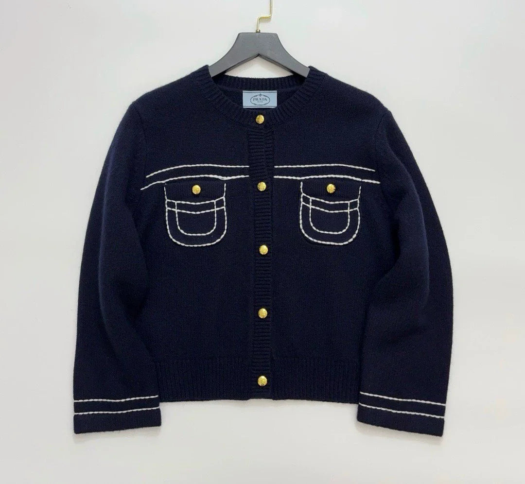 25 Summer New Style Exposed Pocket Knit Cardigan