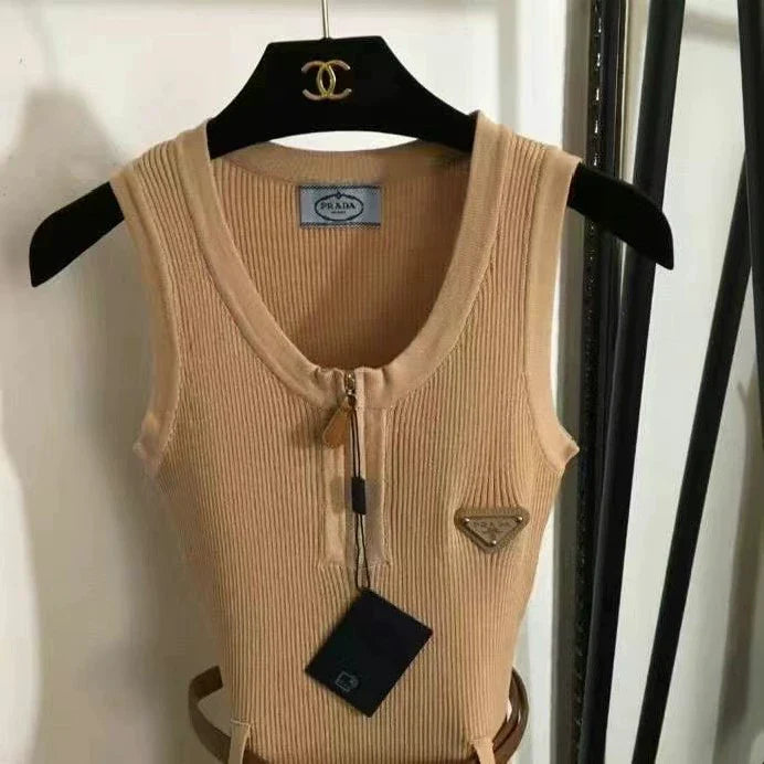 25 new summer knitted sleeveless vest dress