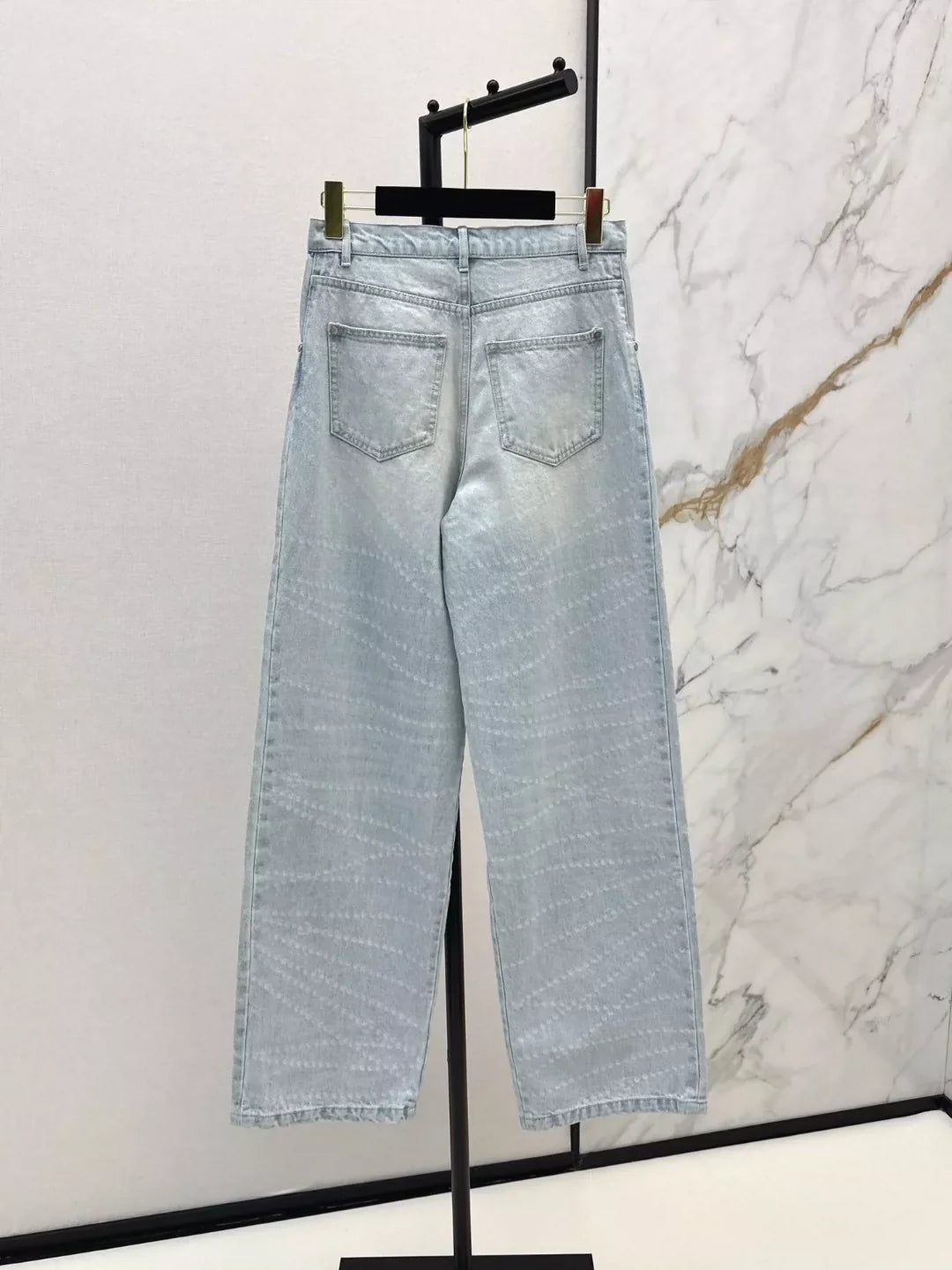 C 25 Latest Style Pearl Chain Wide Leg Jeans