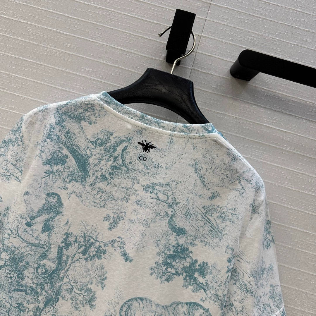 D 25 New Animal Jungle Print T-Shirt(PINK GREEN GRAY)