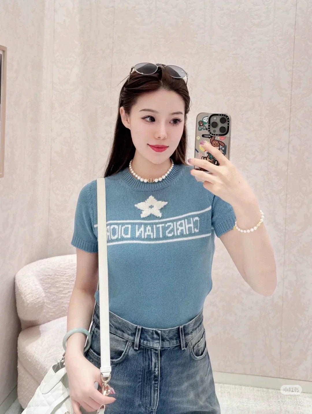 D 25 new star letters cashmere short sleeve sweater