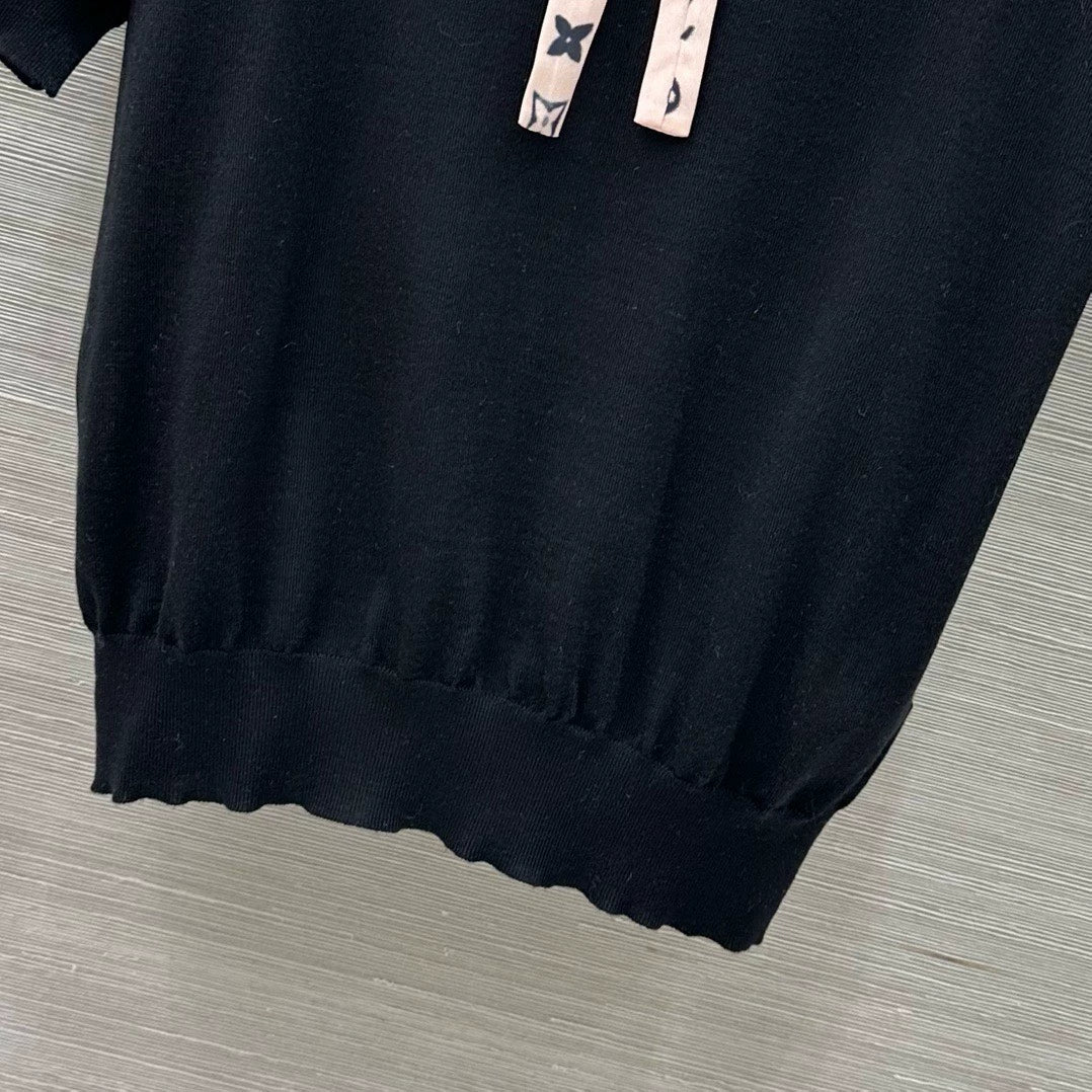 25 Spring/Summer New Lace Stand-up Collar Real Ribbon Short Sleeve