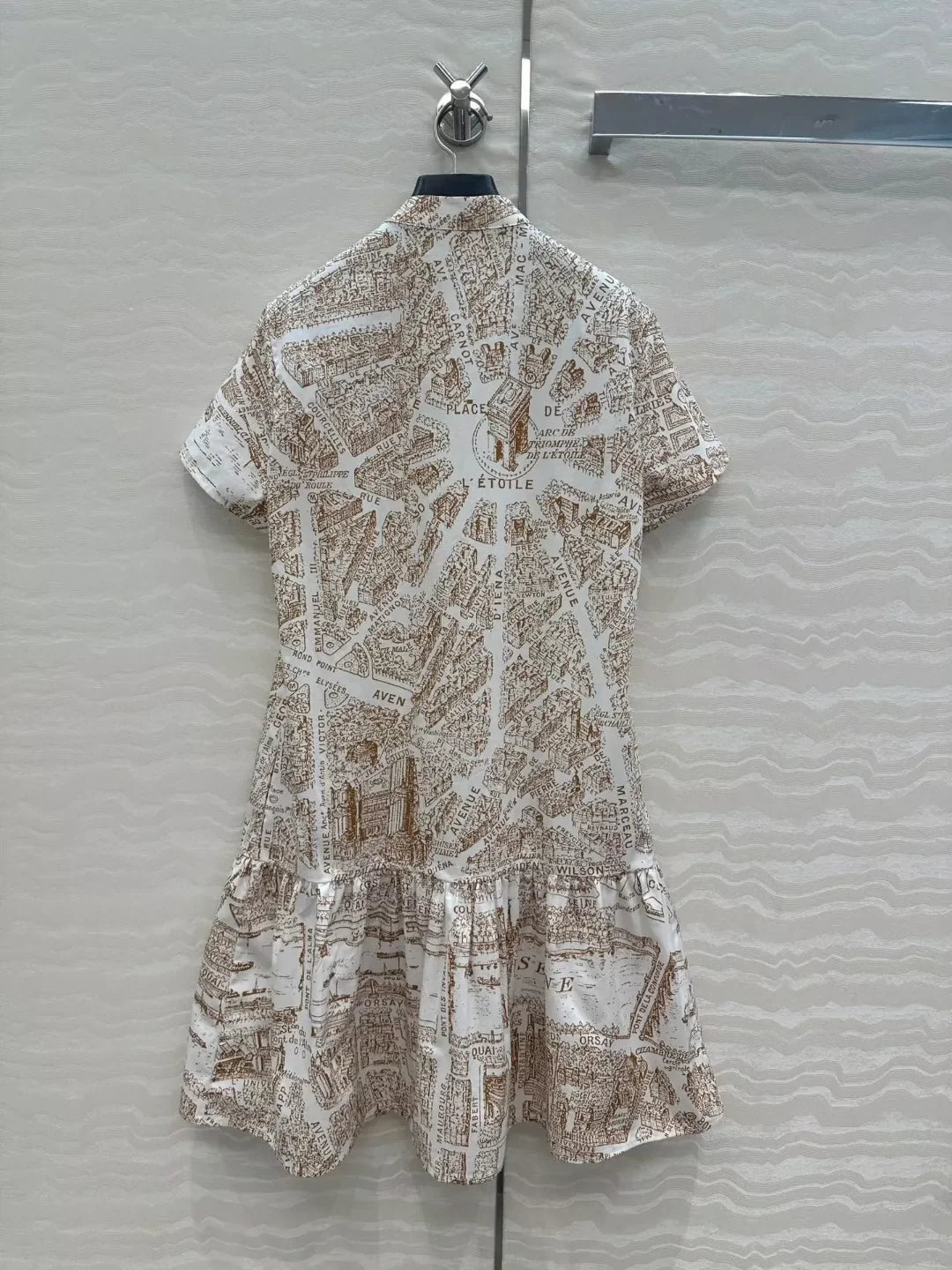 D 25 New Paris map pattern silk cotton dresses