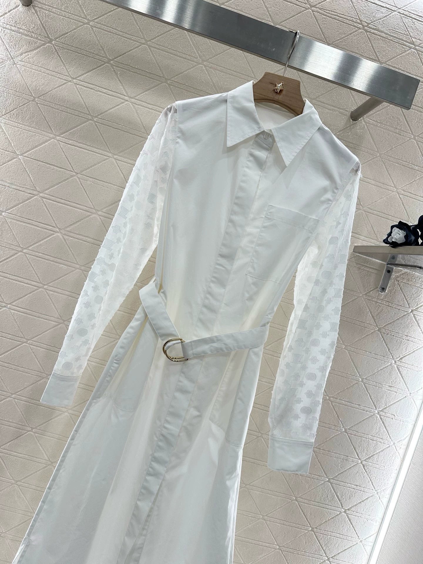 L 25 New Patchwork Belted Dress
