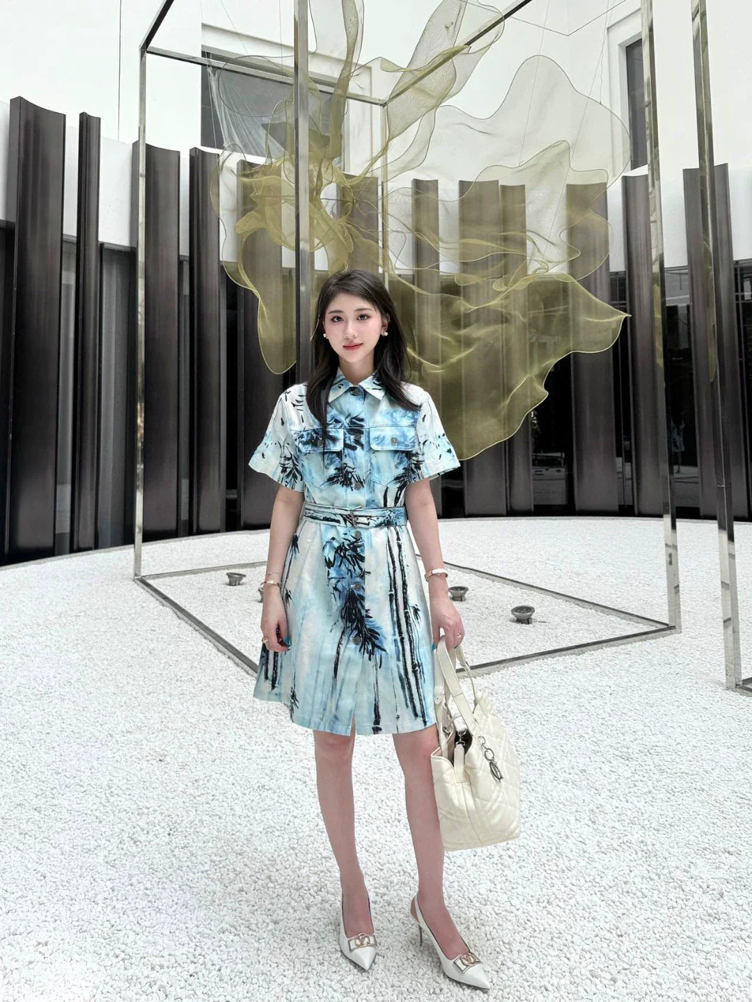 D 25 New Ink Painting Print Dresses