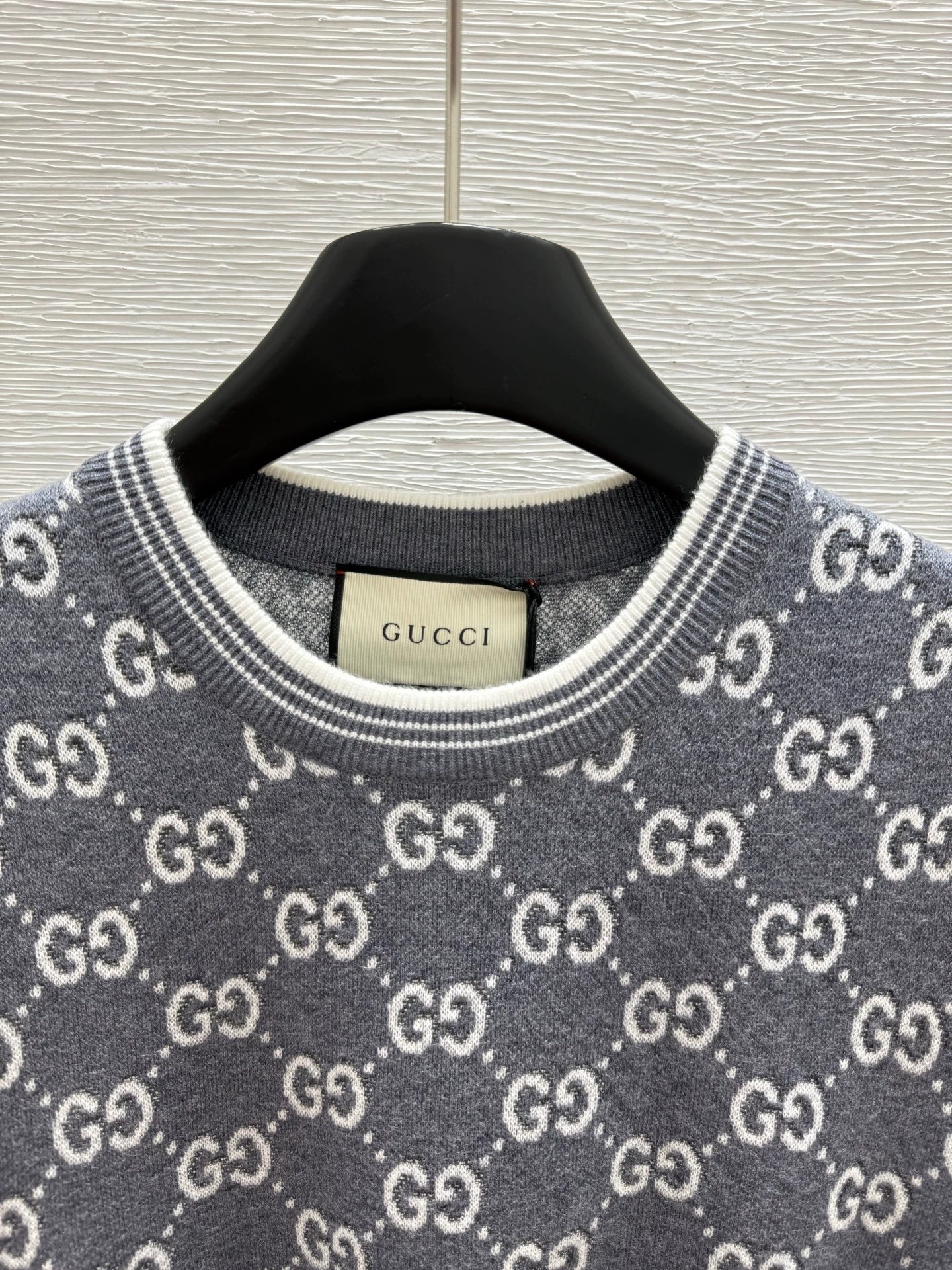 G 25 new color clashing letters round neck short sleeve knitting