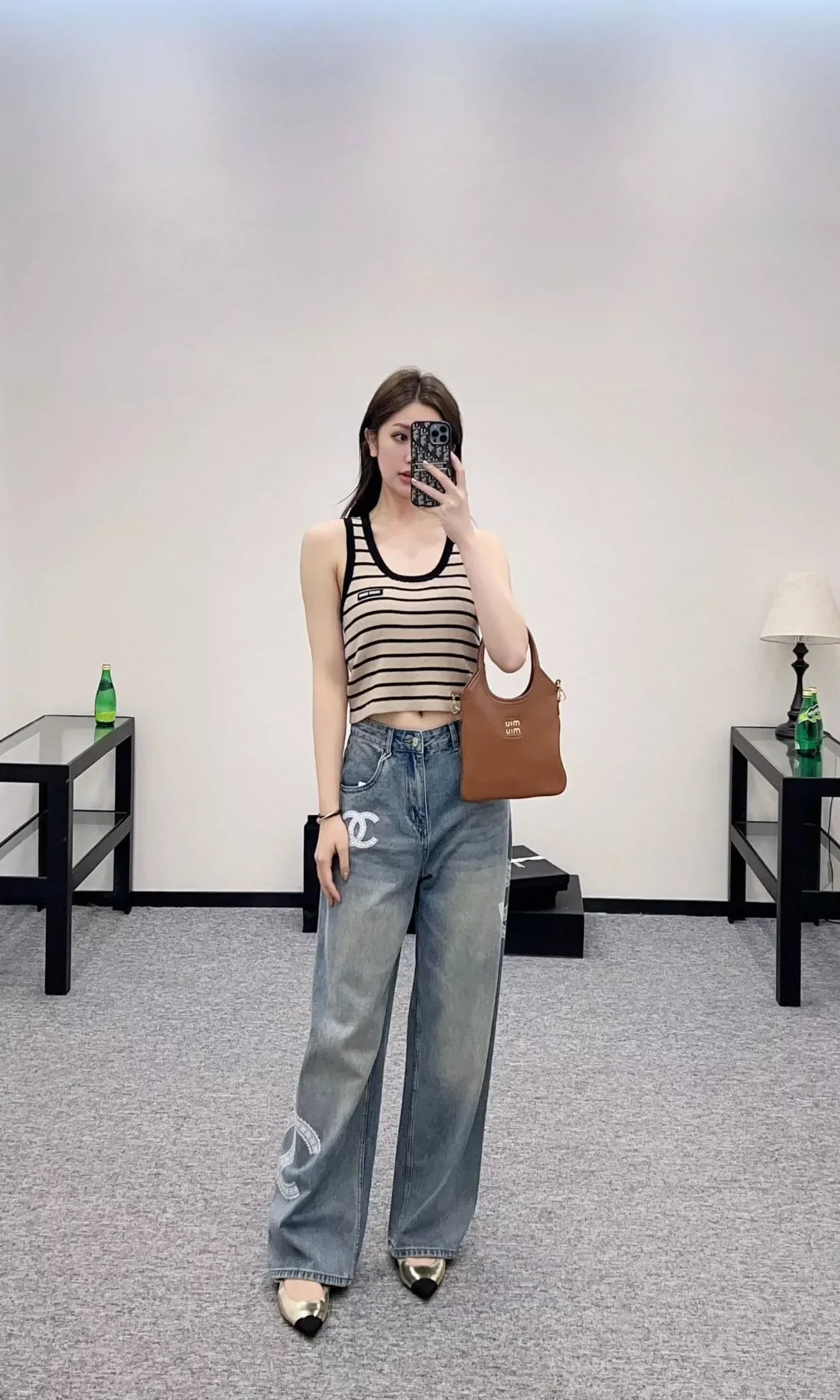 C Spring/Summer 25 Lace Embroidered Denim Trousers