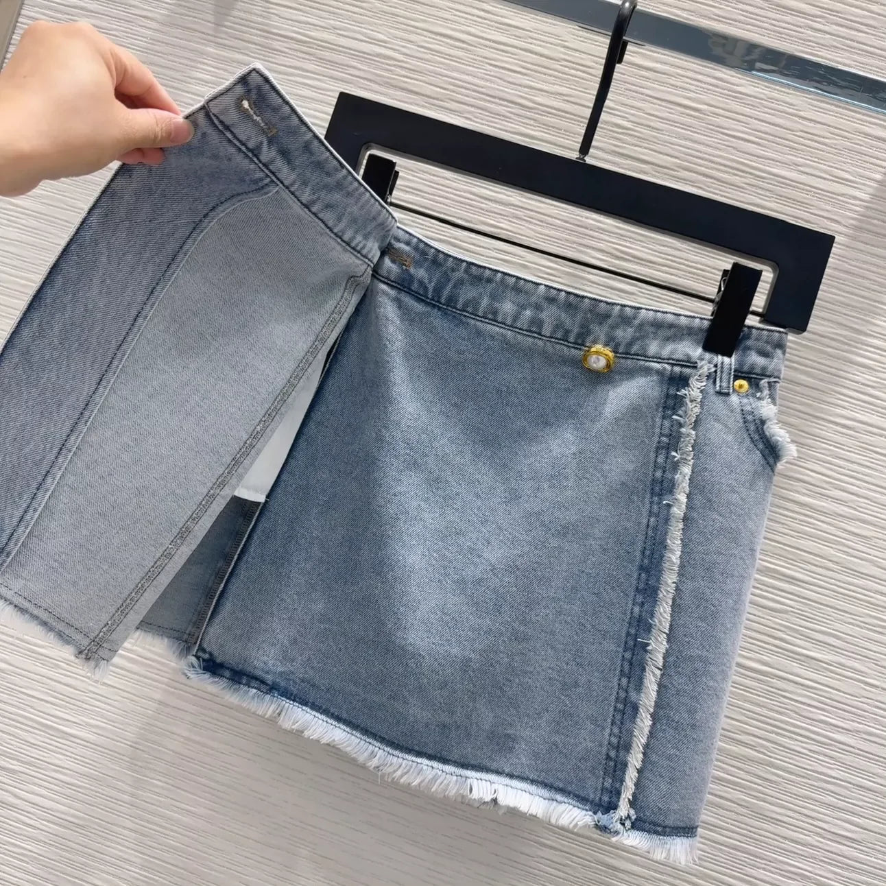 Bal 25 New Raw Edge Denim Half Skirt