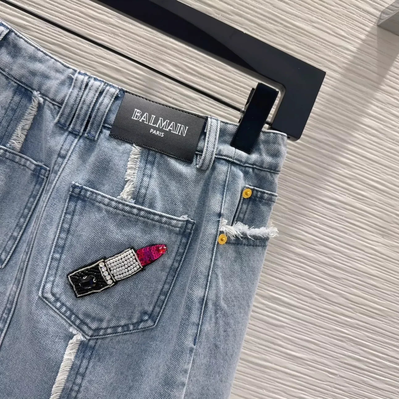 Bal 25 New Raw Edge Denim Half Skirt