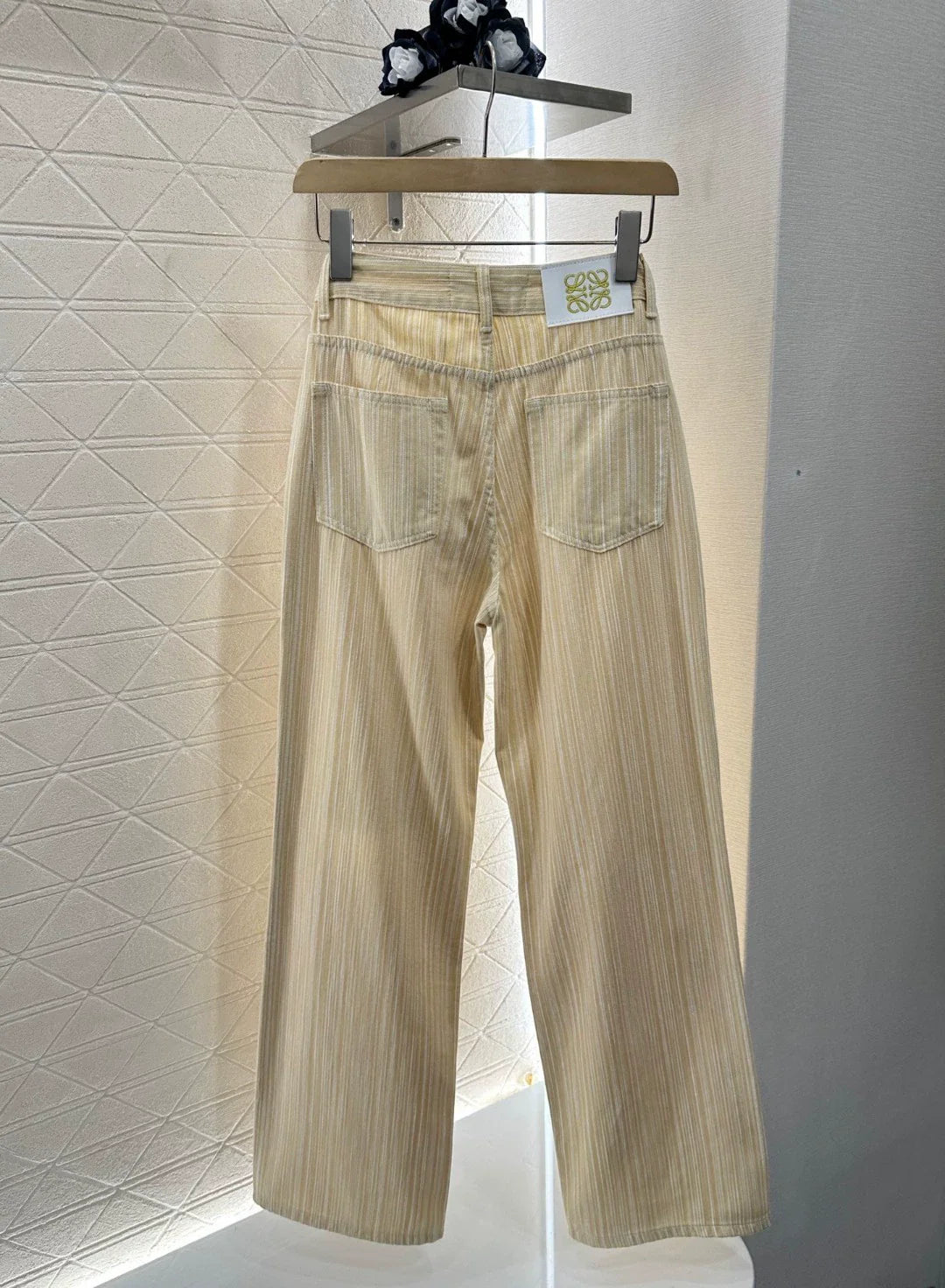 25 New Wide Leg Striped Embroidered Ripped Jeans