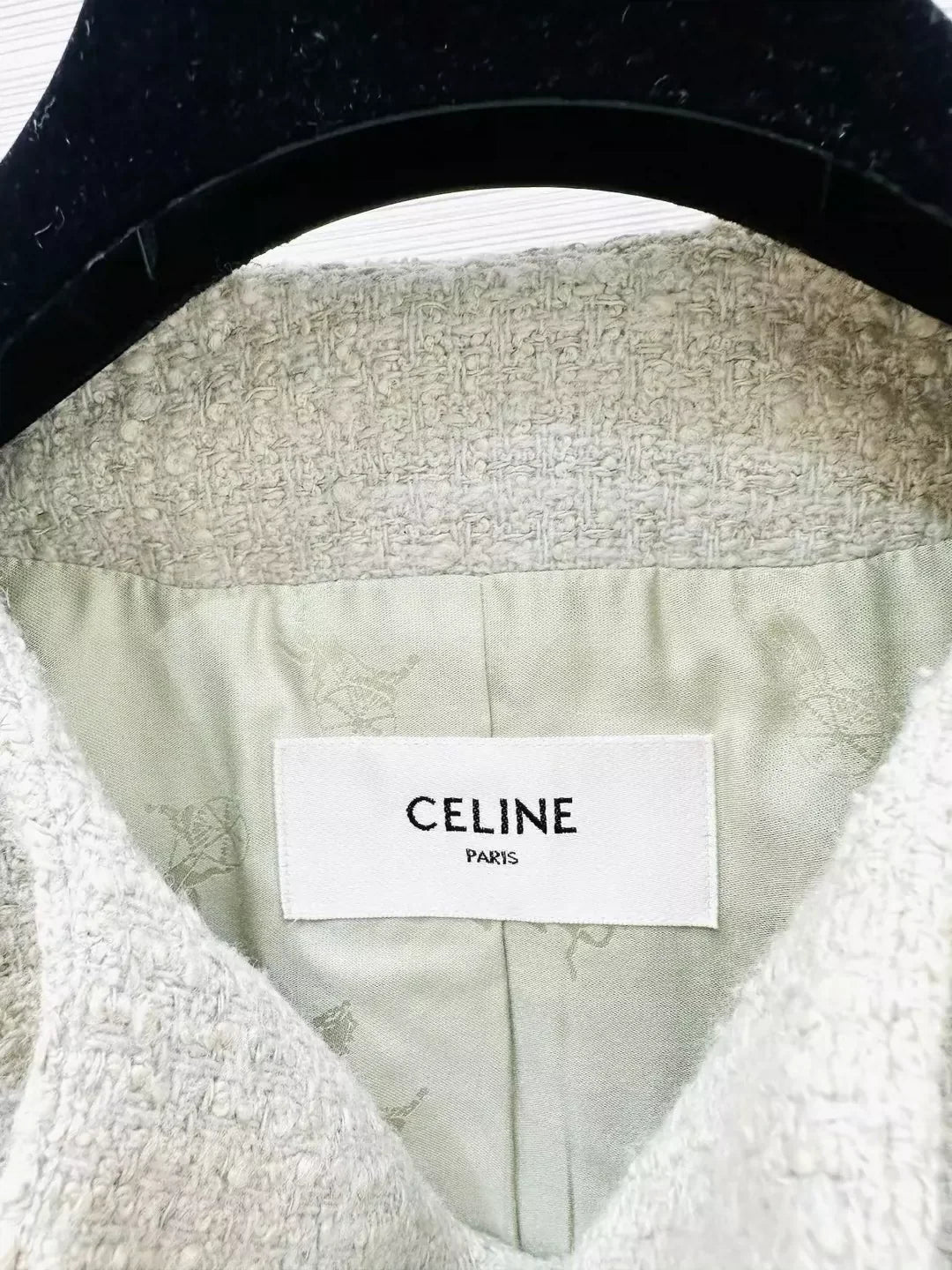 25 new mint green double-breasted jacket
