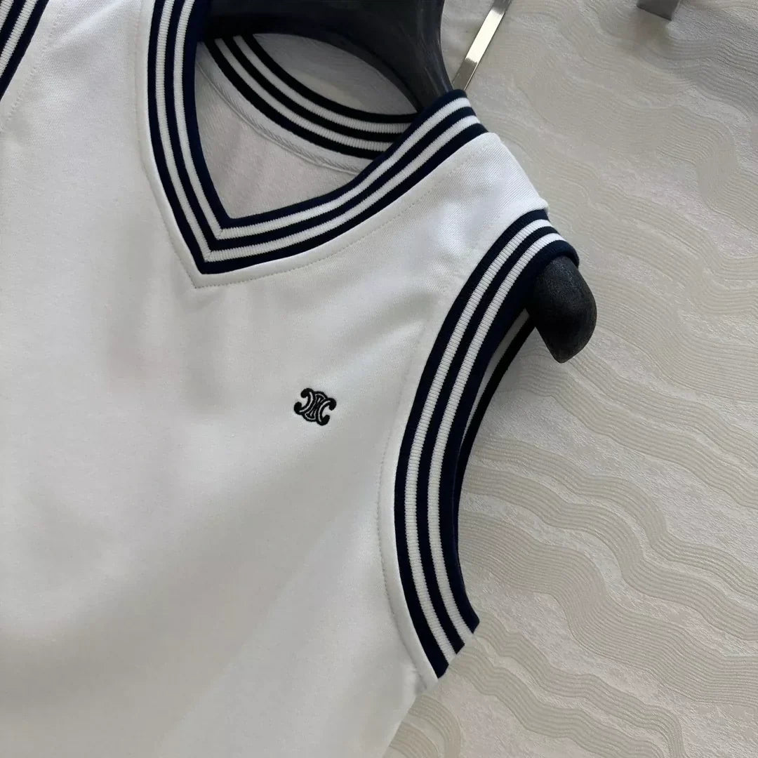 25 new sports white vest top