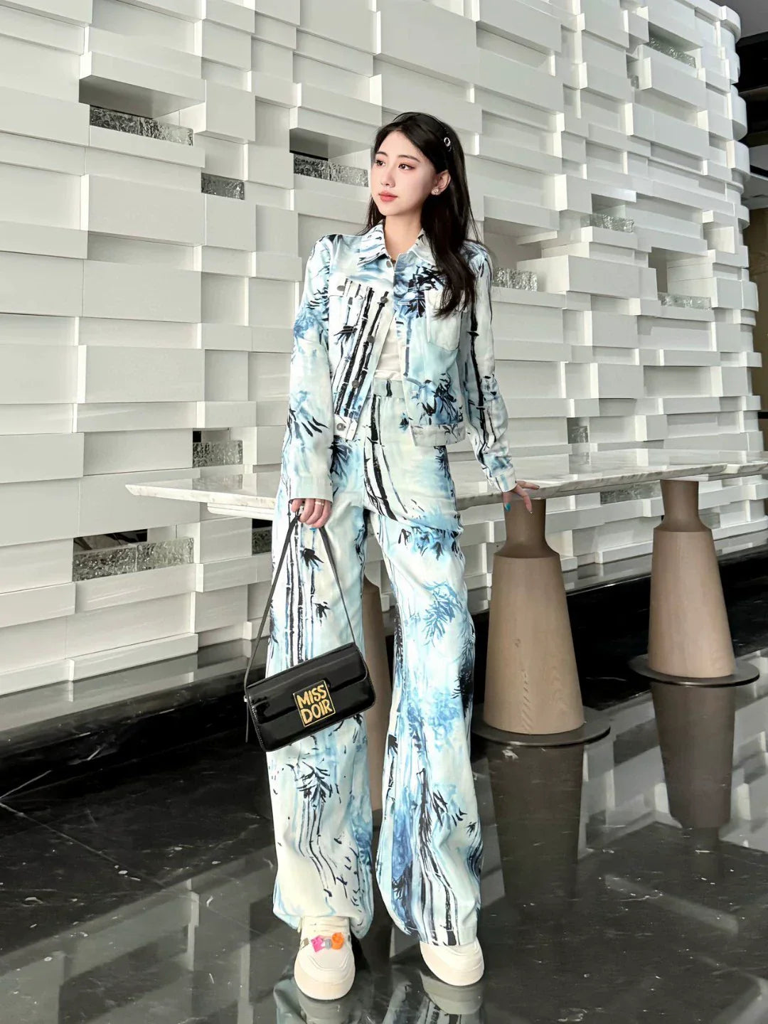 D 25 New Ink Painting Print Jacket