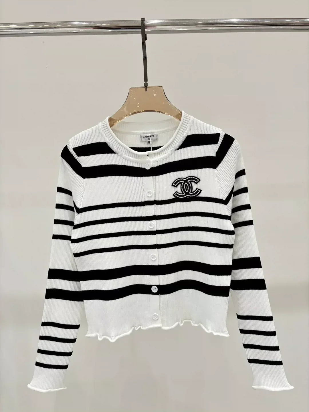 C 25 Spring and Summer New Round Neck Letter Logo Knitted Cardigan