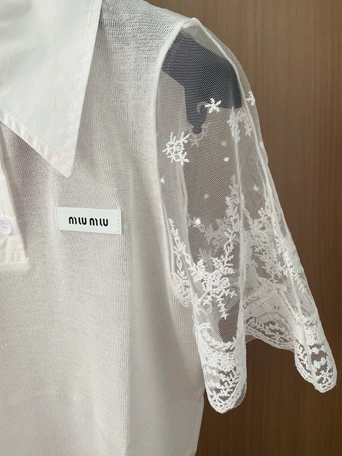 M 25 Spring/Summer Lace See-Through Sleeve Short Sleeve