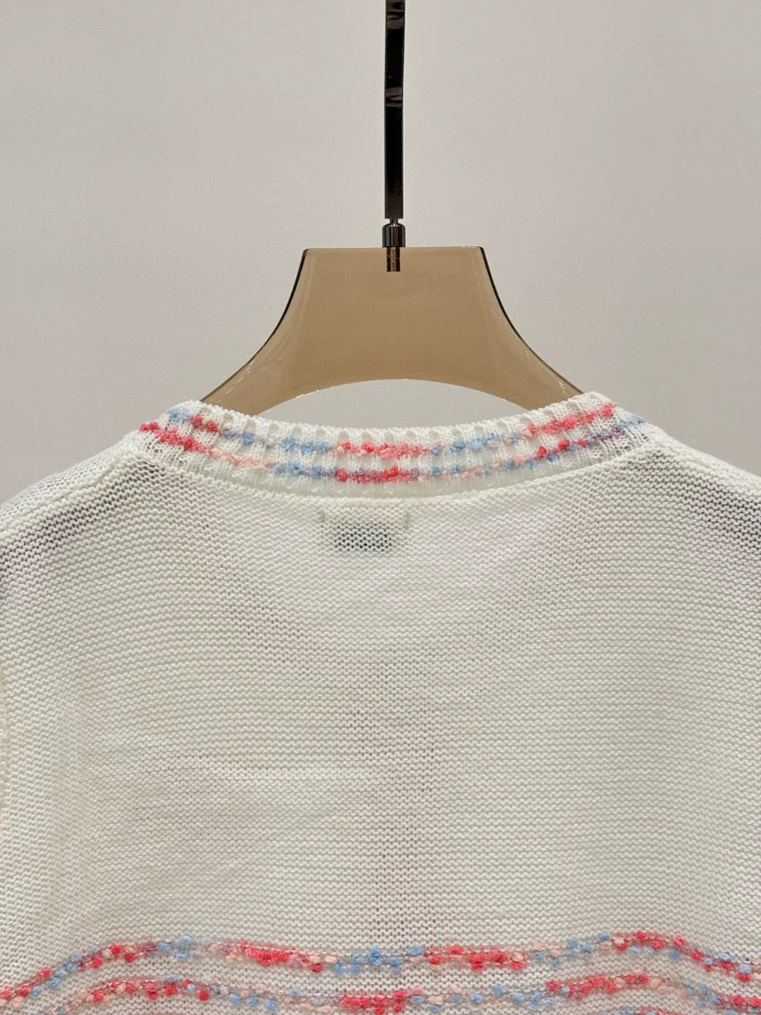 CE 25 Spring and Summer new round neck letter logo logo stripe mixed color knitted cardigan