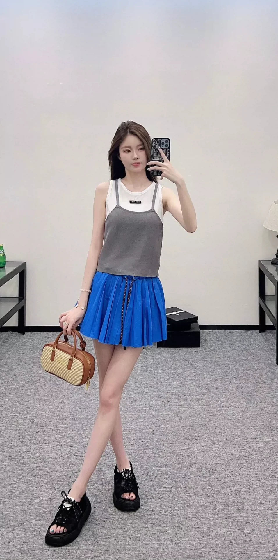 m 25 summer new color collision false two-piece undershirt
