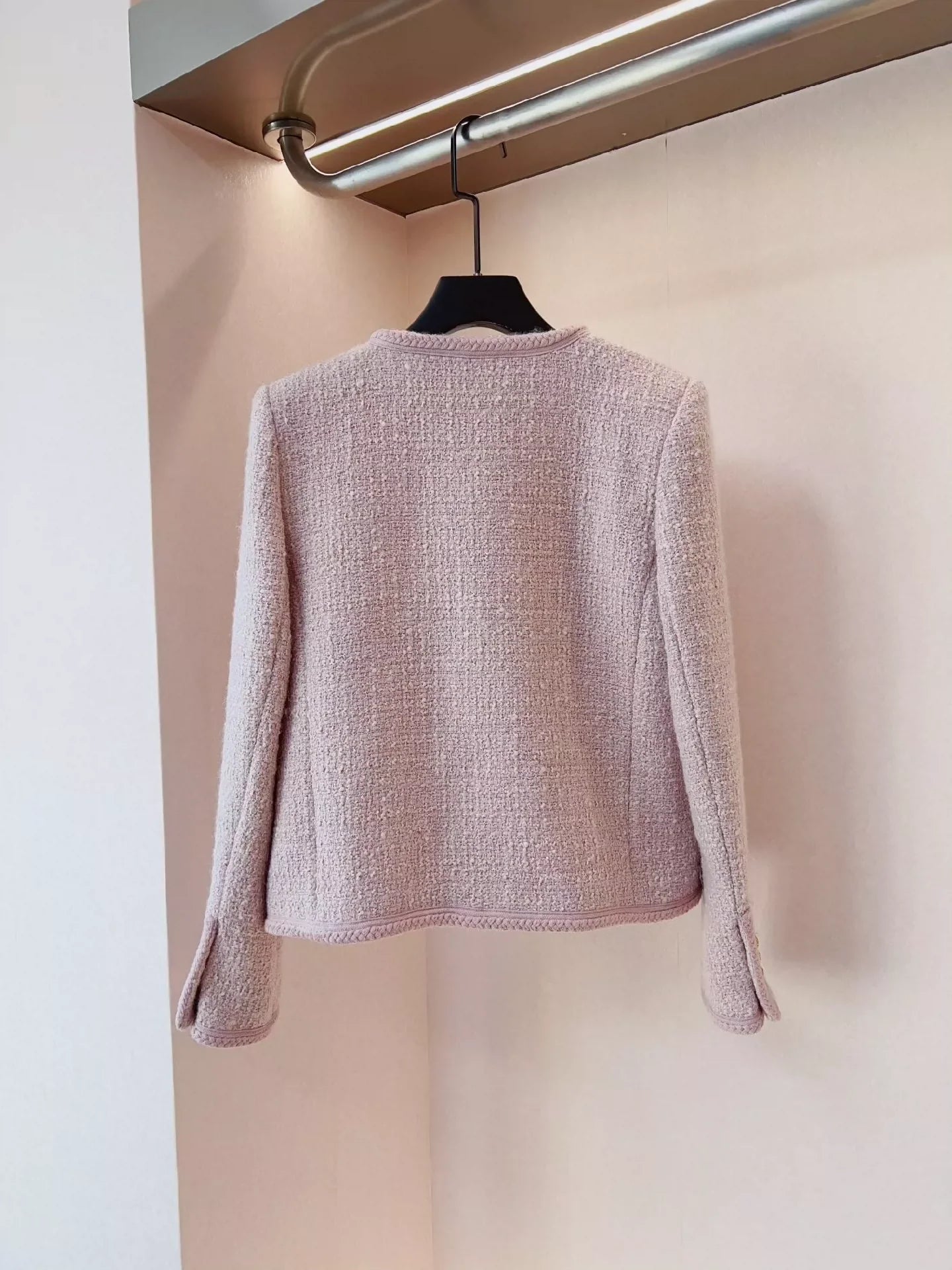 25 Early Spring Pink Tweed Jacket