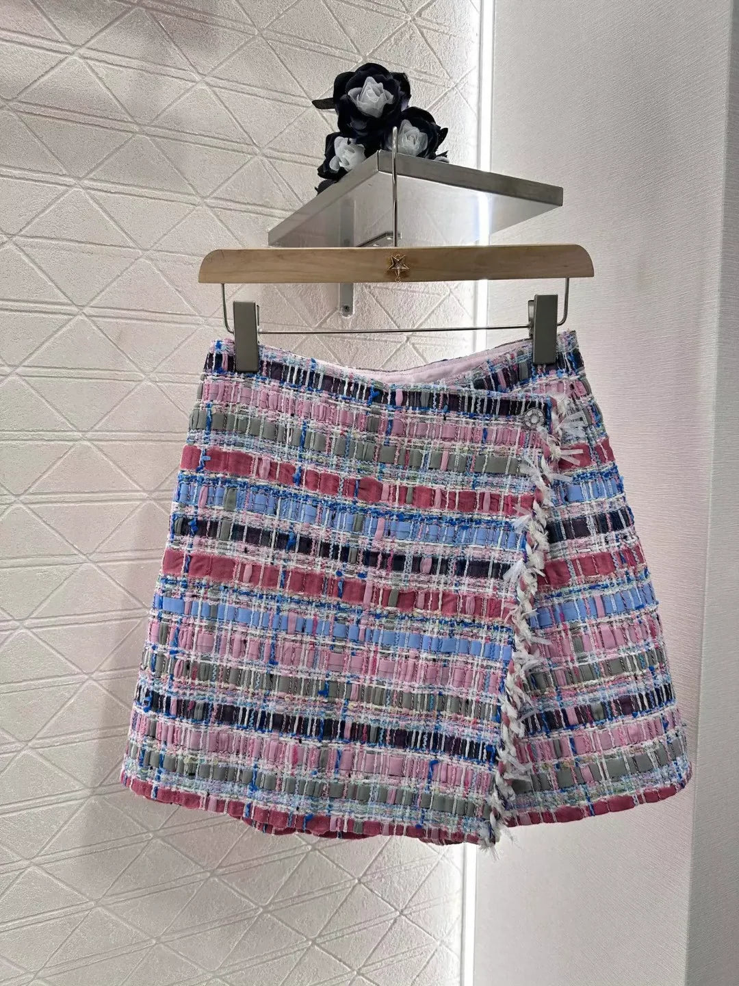 25 Spring and Summer New Color Woven Vest Skirt Pants Set