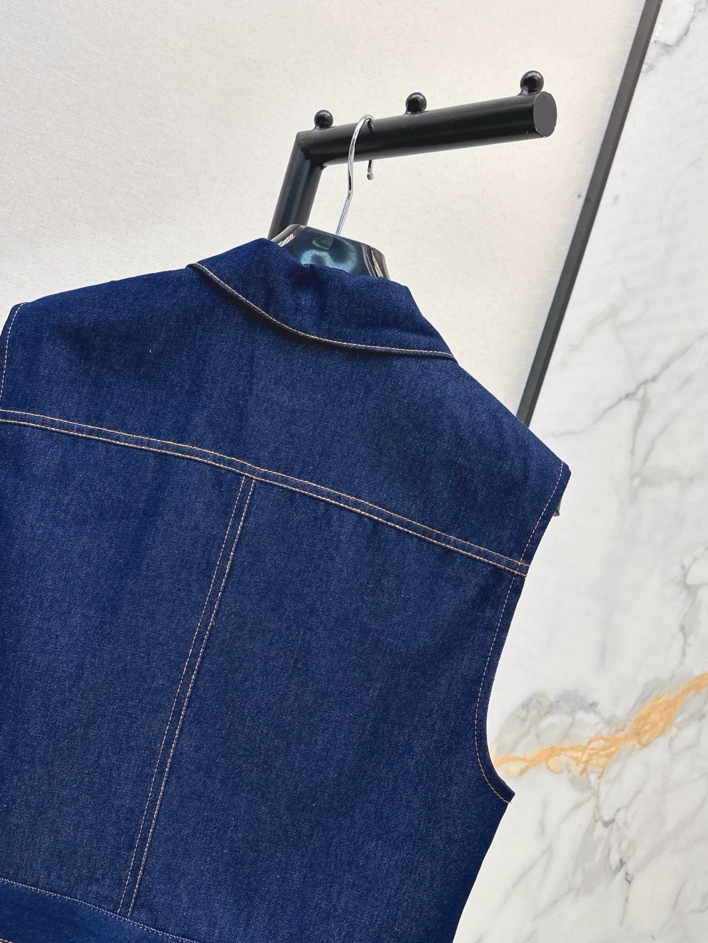 25 Spring/Summer New Double Pocket Denim Vest Jacket
