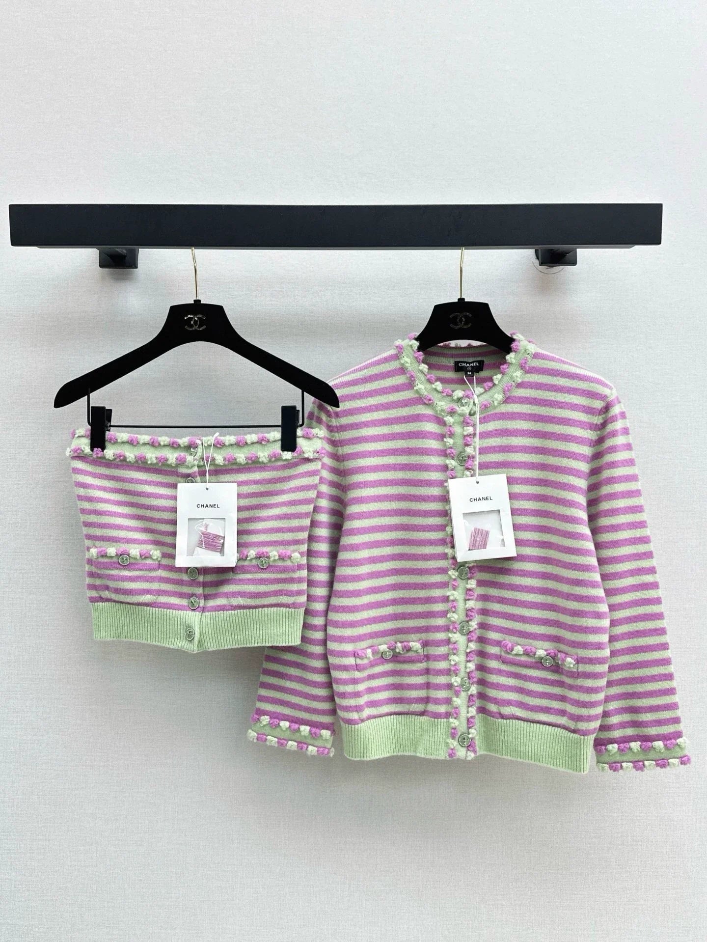C 25 Spring/Summer New Summer Limited Stripe Set Sheath + Cardigan