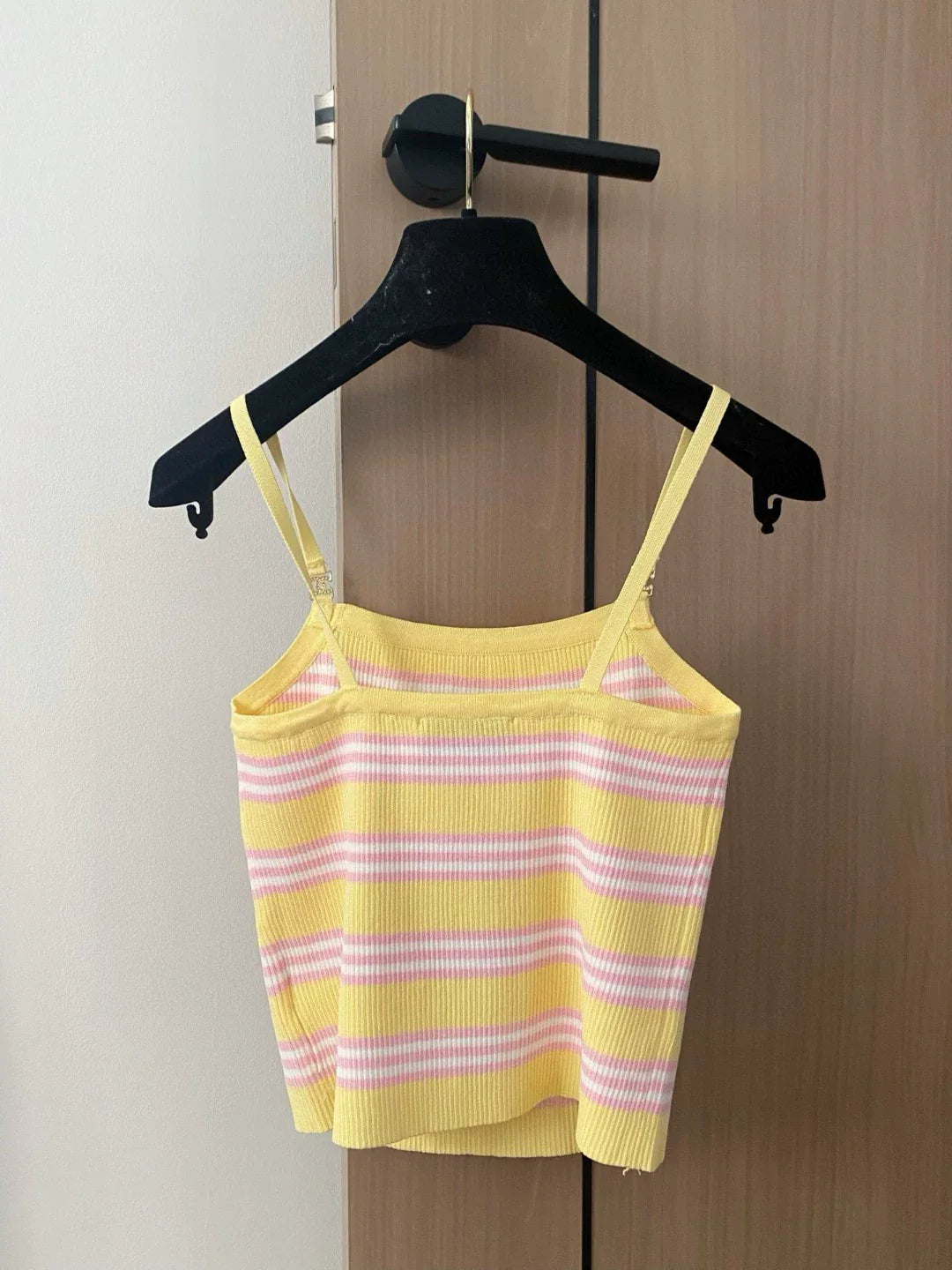 C 25 New Striped bow knit camisole