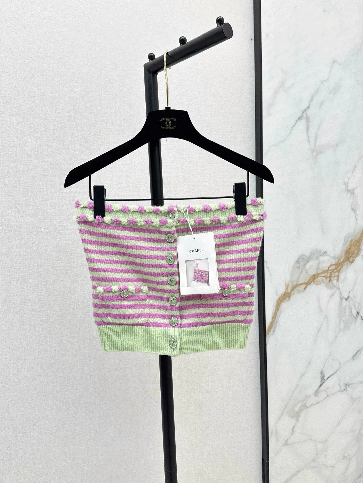 C 25 Spring/Summer New Summer Limited Stripe Set Sheath + Cardigan