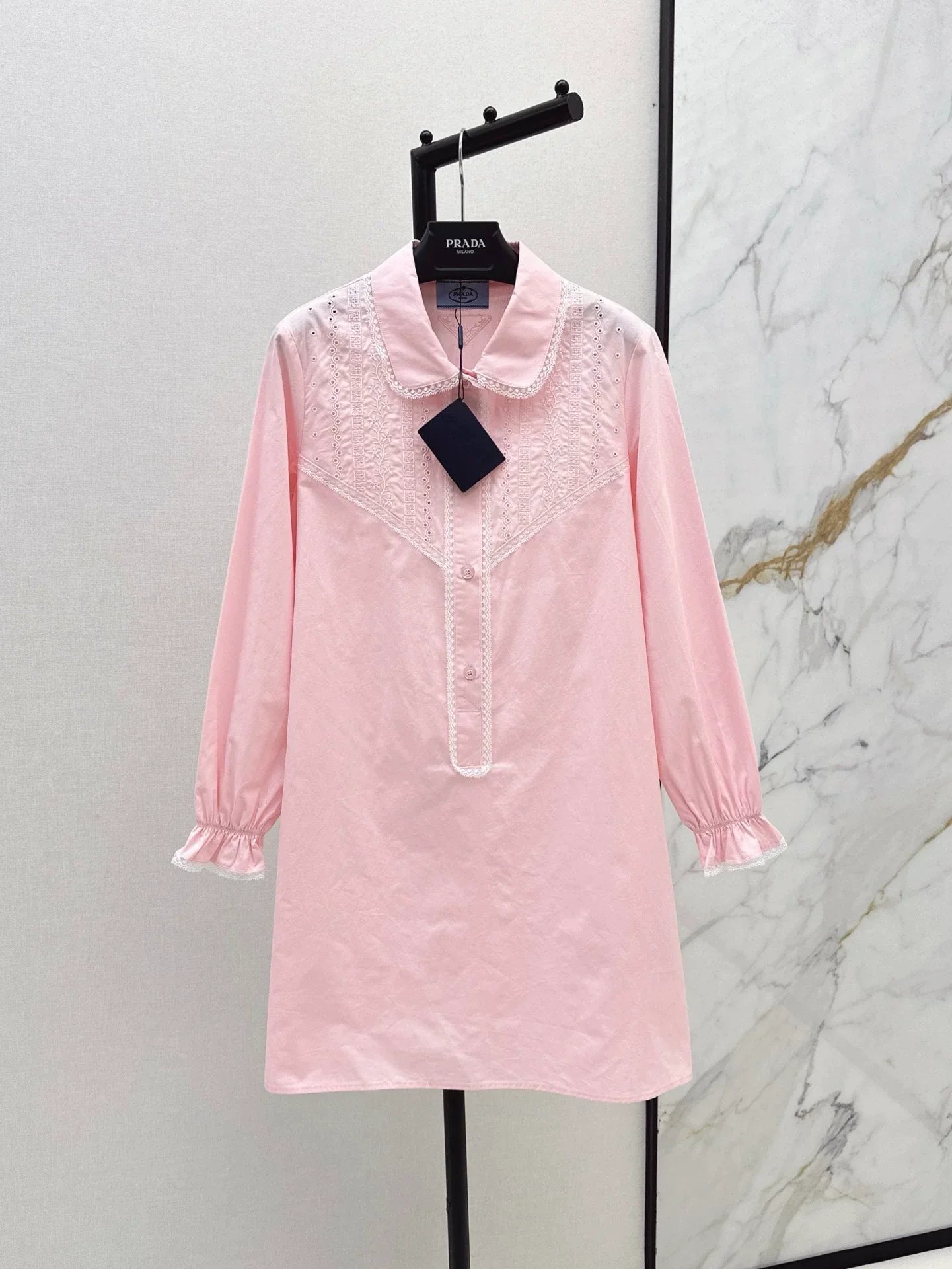 P 25 Spring Summer New Lace Lace Long Sleeve Shirt Style Dresses