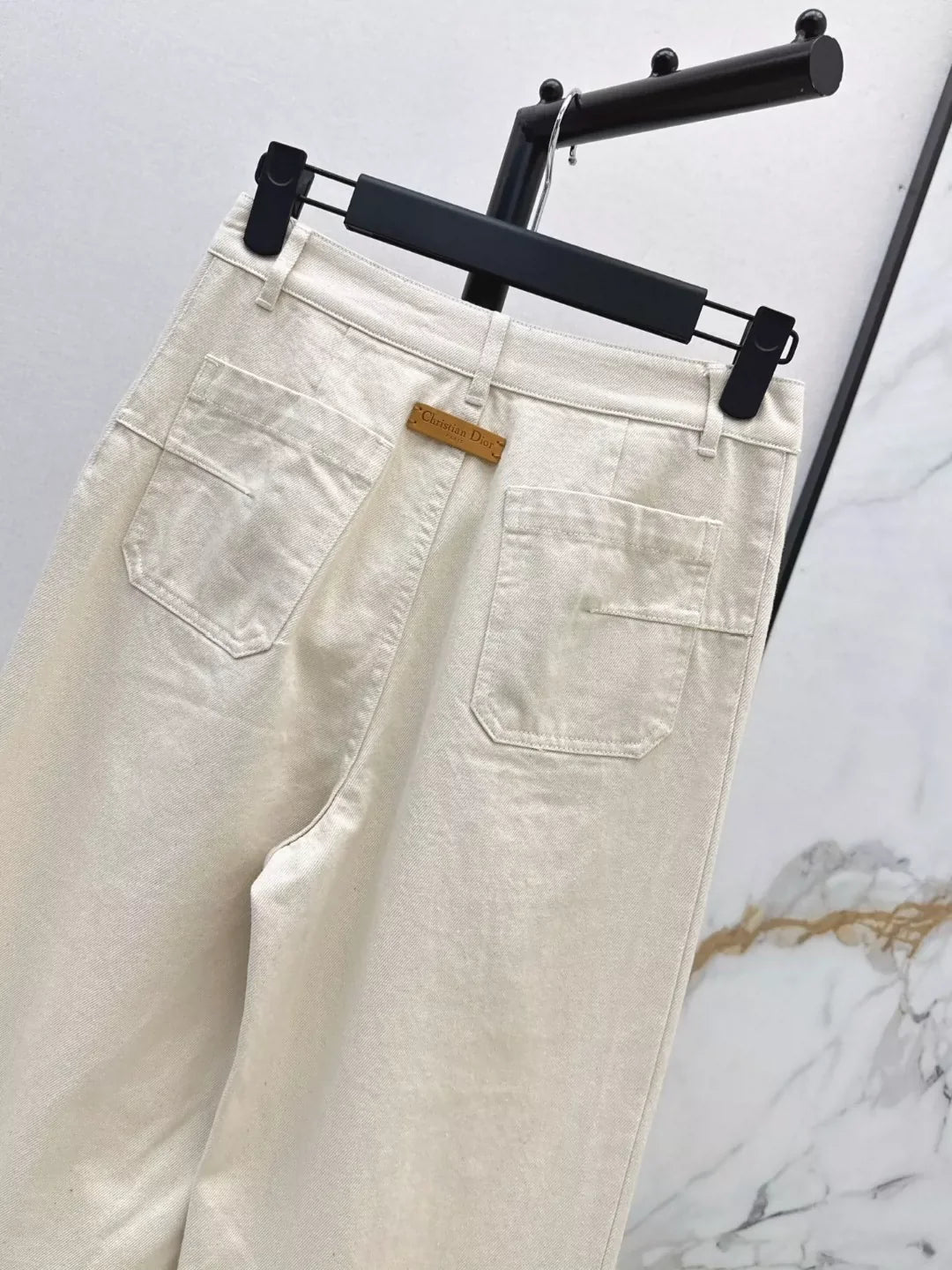 D 25 Spring/Summer Newest Mid-High Waist Double Pocket Straight Leg Jeans