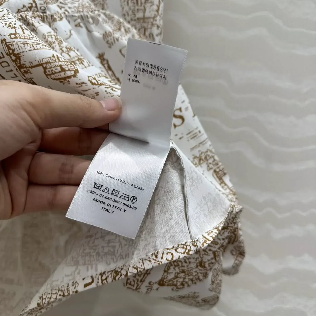 D 25 New Paris map pattern silk cotton dresses