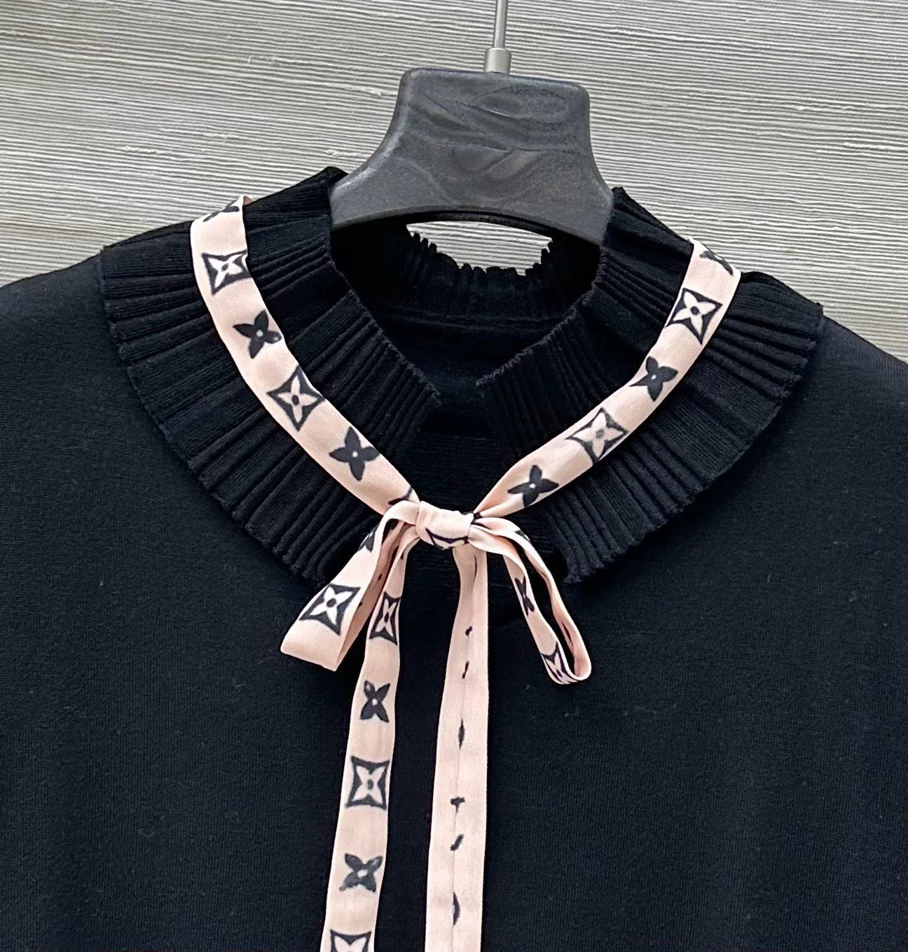 25 Spring/Summer New Lace Stand-up Collar Real Ribbon Short Sleeve