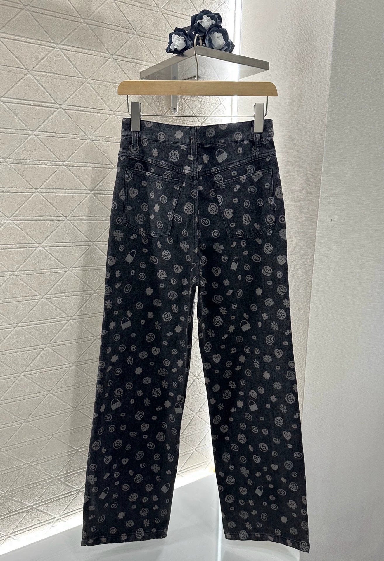 C 25 Laser printed denim trousers