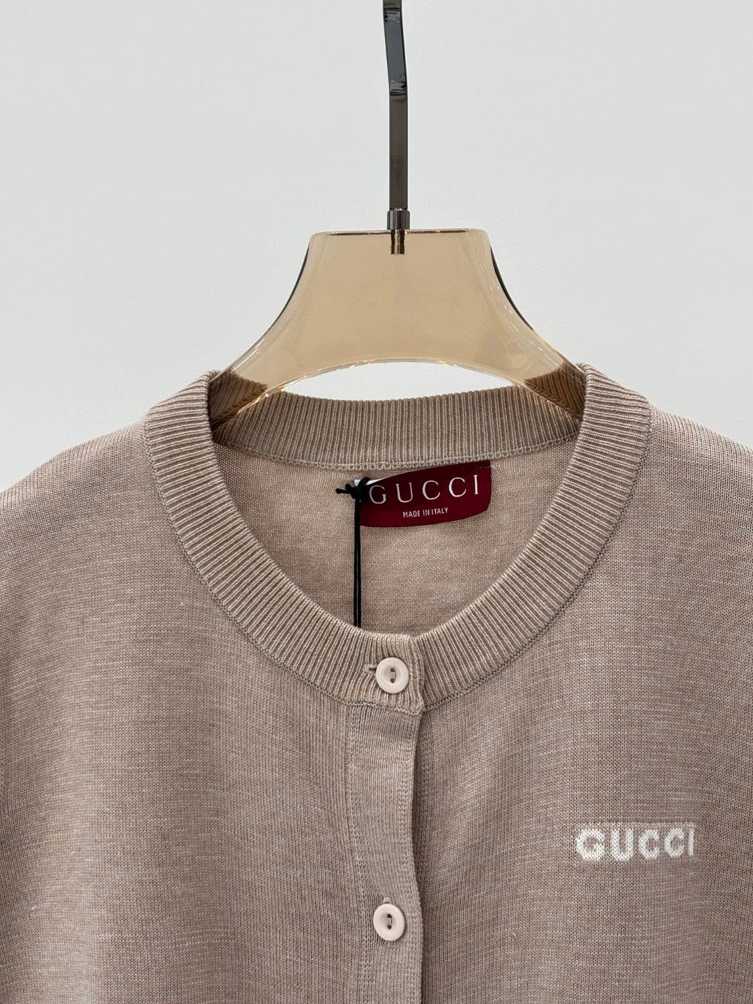 G 25 Spring and Summer New Round Neck Letter Logo Jacquard Simple Knitted Cardigan