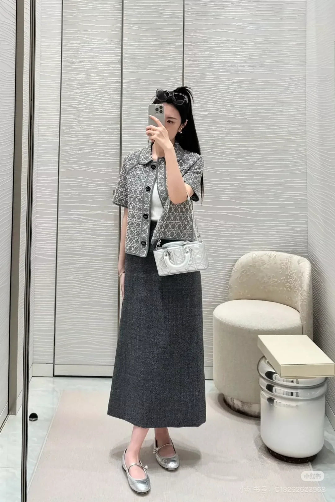 D 25 new rattan plaid woven pattern knit short sleeve cardigan small jacket