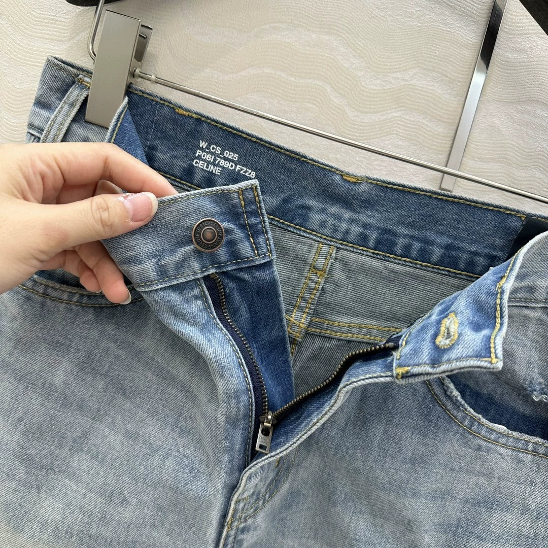 Ce 25 New Hand Hook Embroidered Denim Shorts