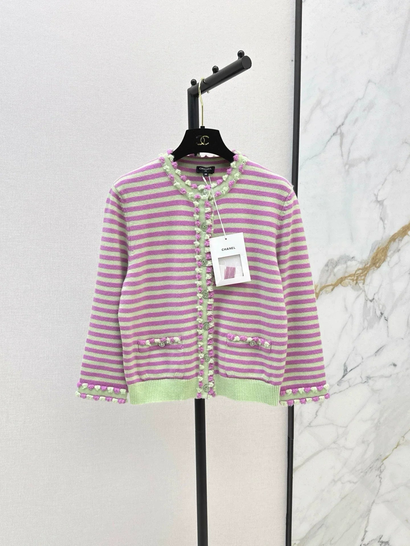 C 25 Spring/Summer New Summer Limited Stripe Set Sheath + Cardigan