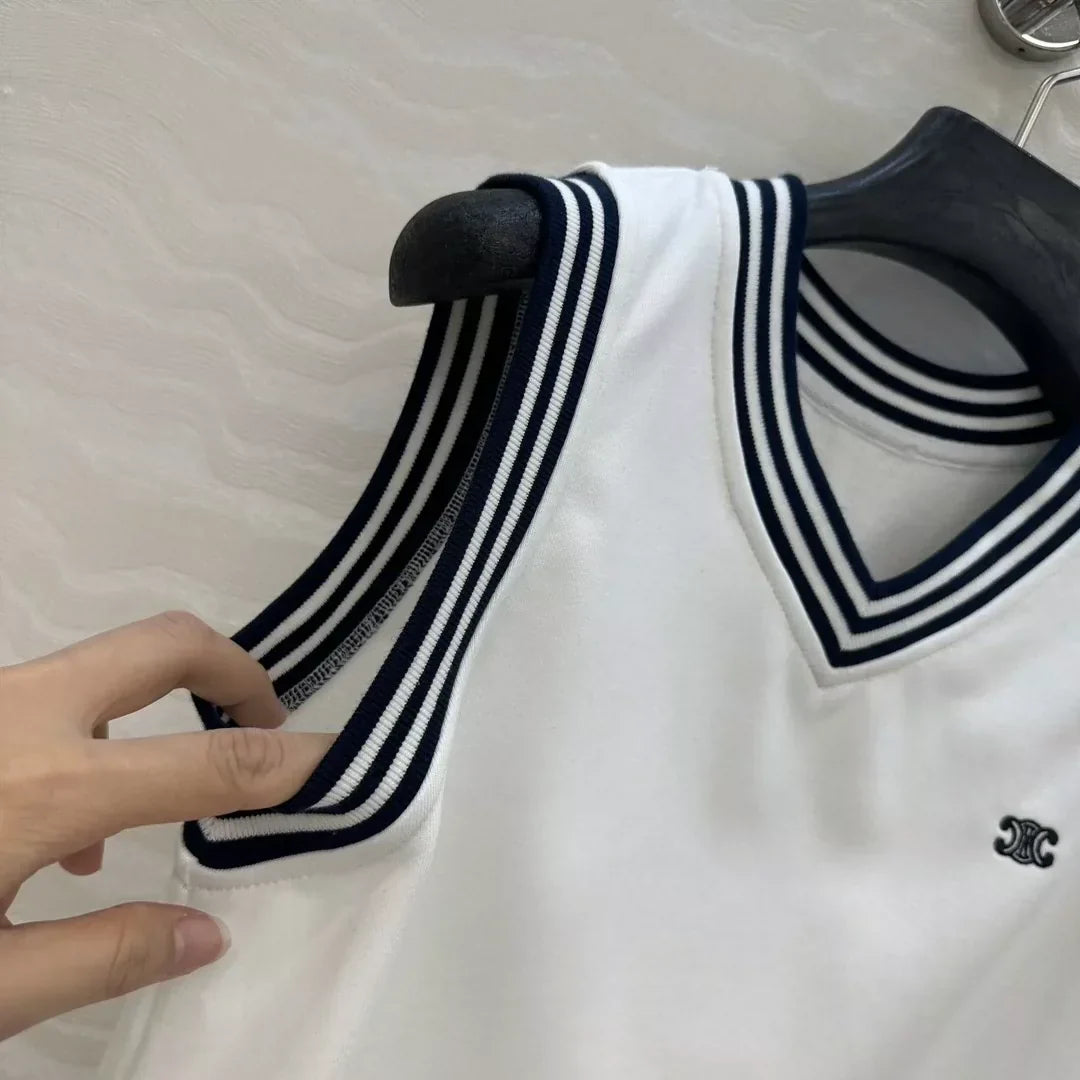 25 new sports white vest top
