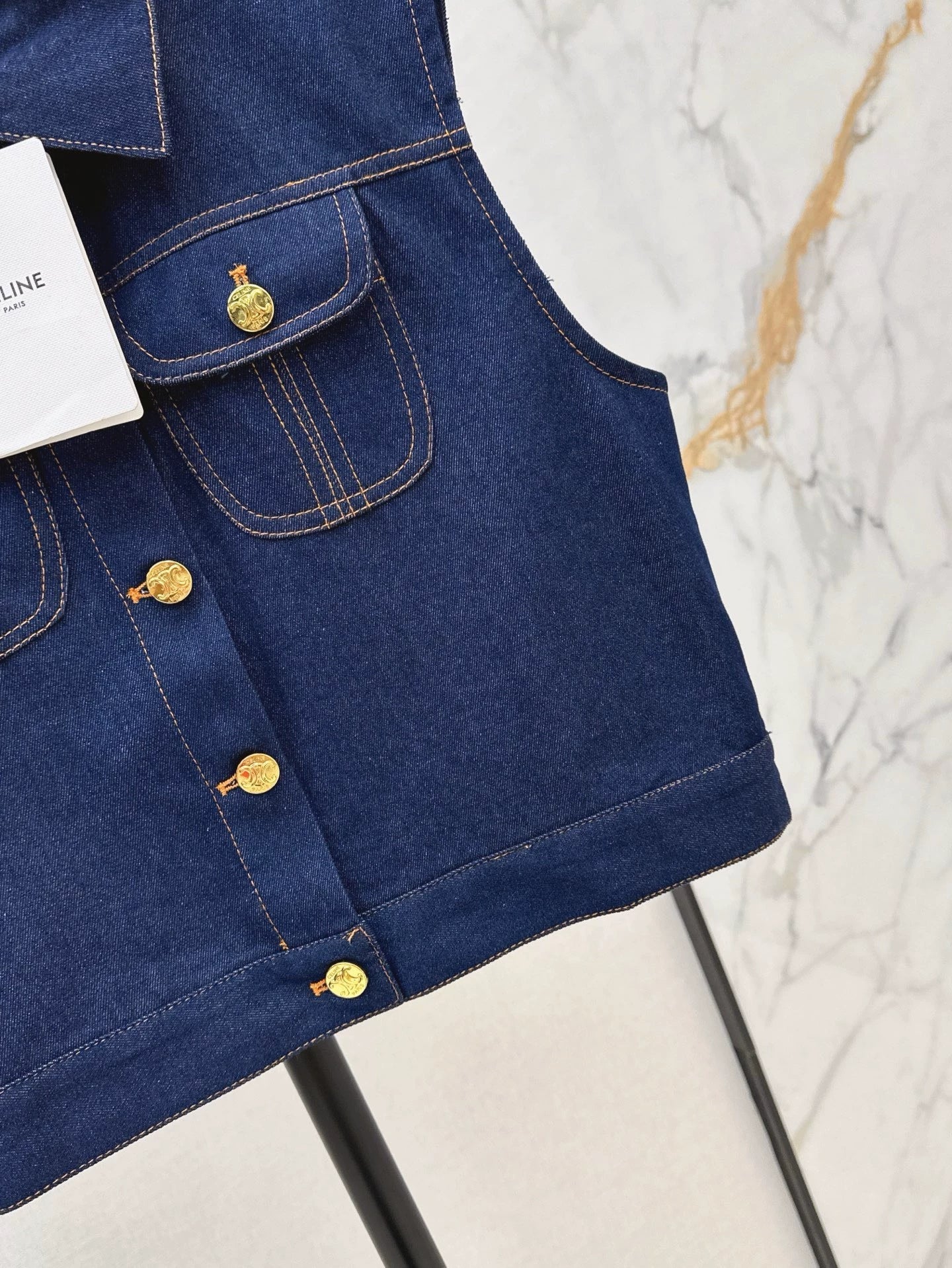 25 Spring/Summer New Double Pocket Denim Vest Jacket
