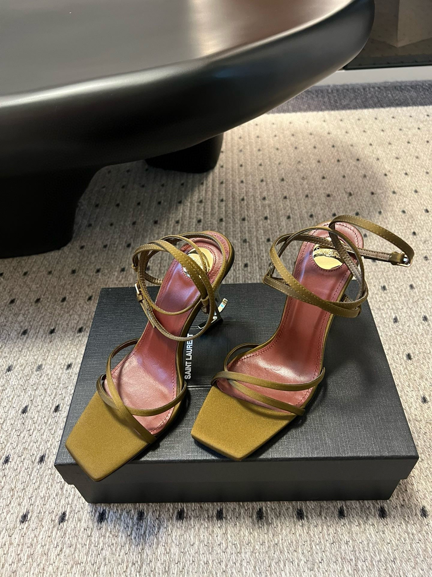 Opyum Sandals Olive Green Fabric Leather