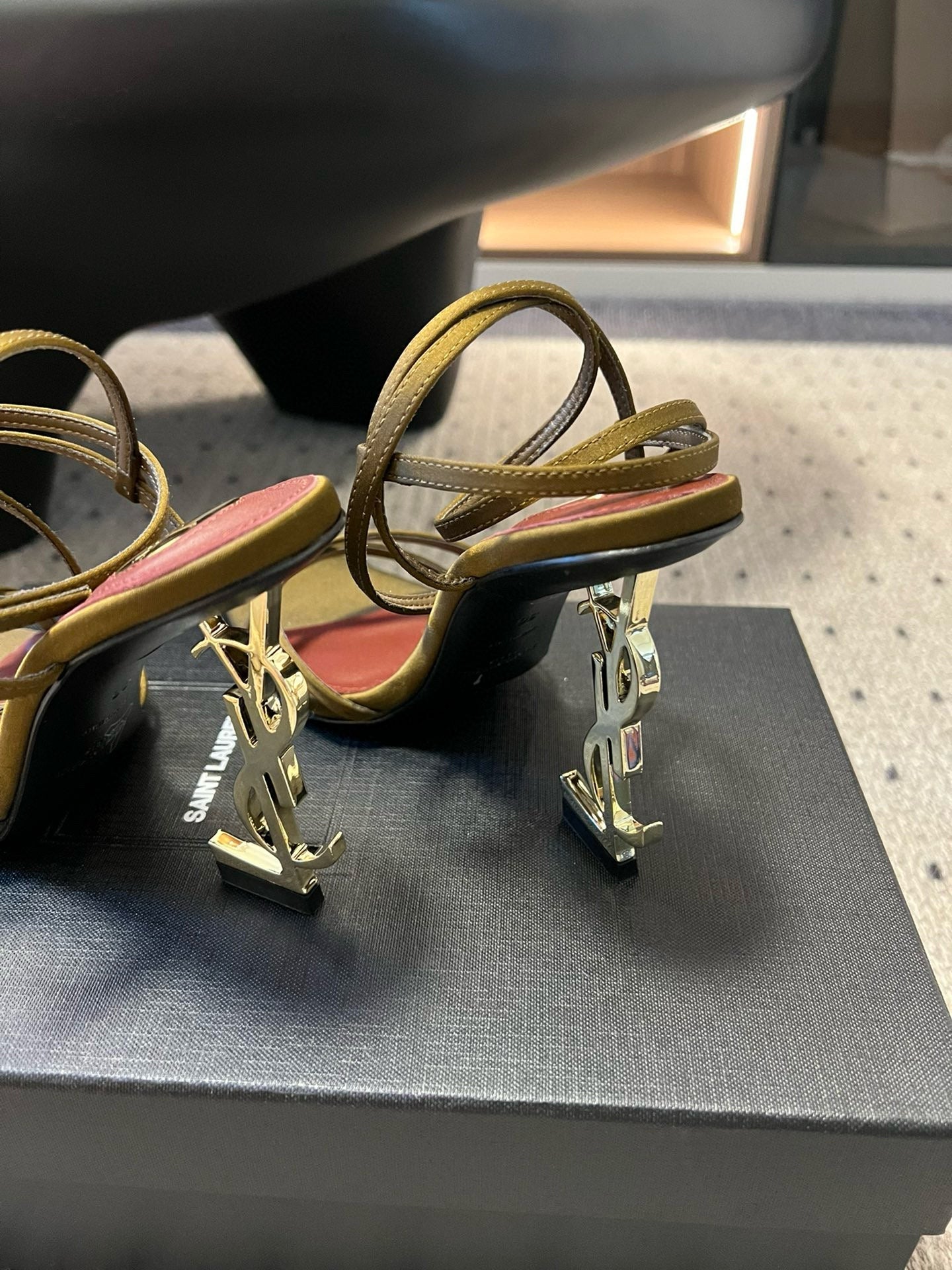 Opyum Sandals Olive Green Fabric Leather