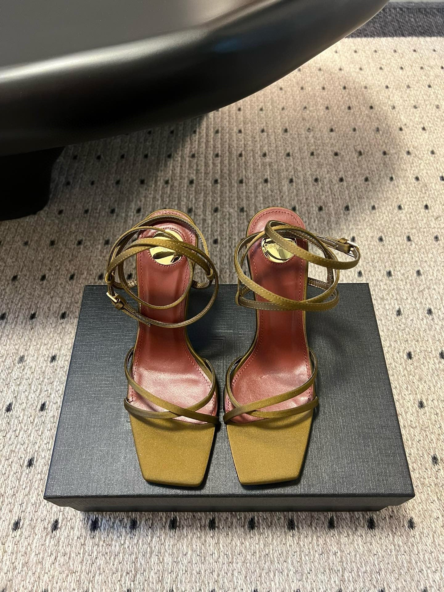 Opyum Sandals Olive Green Fabric Leather