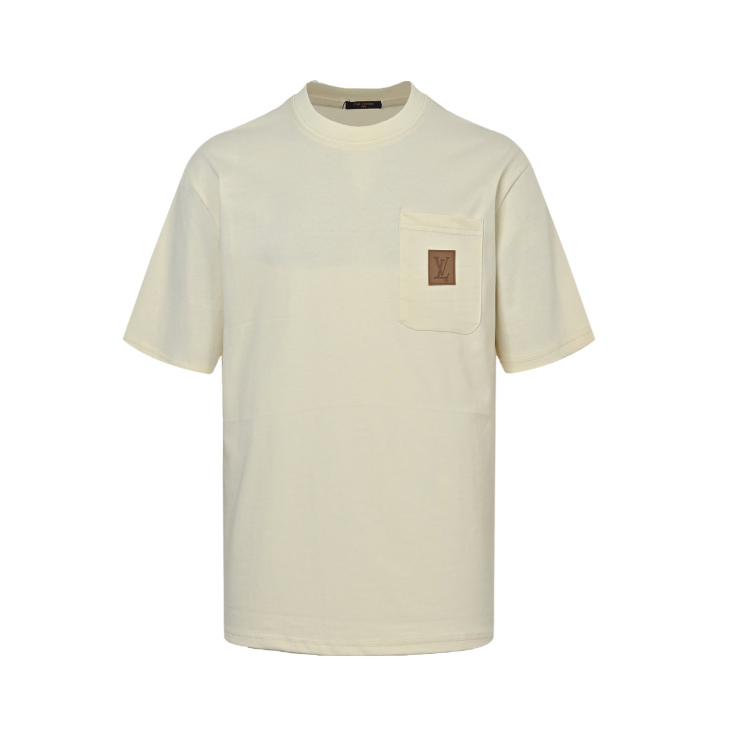 25ss pocket leather badge short sleeved shirt