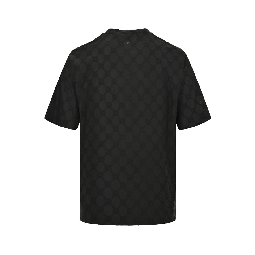 All-over double jacquard short sleeves