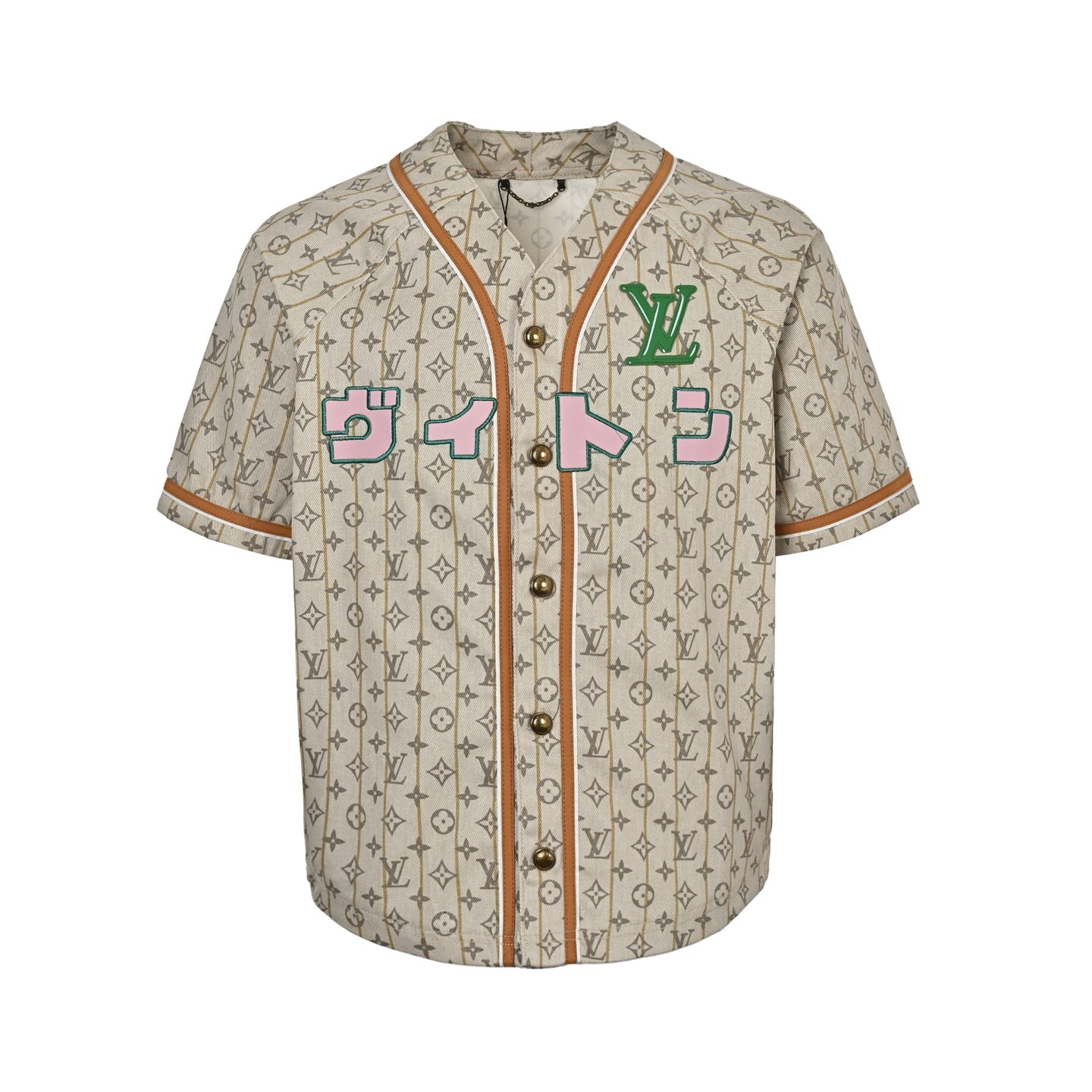 25ss fashion show collaboration embroidered short sleeved baseball shirt