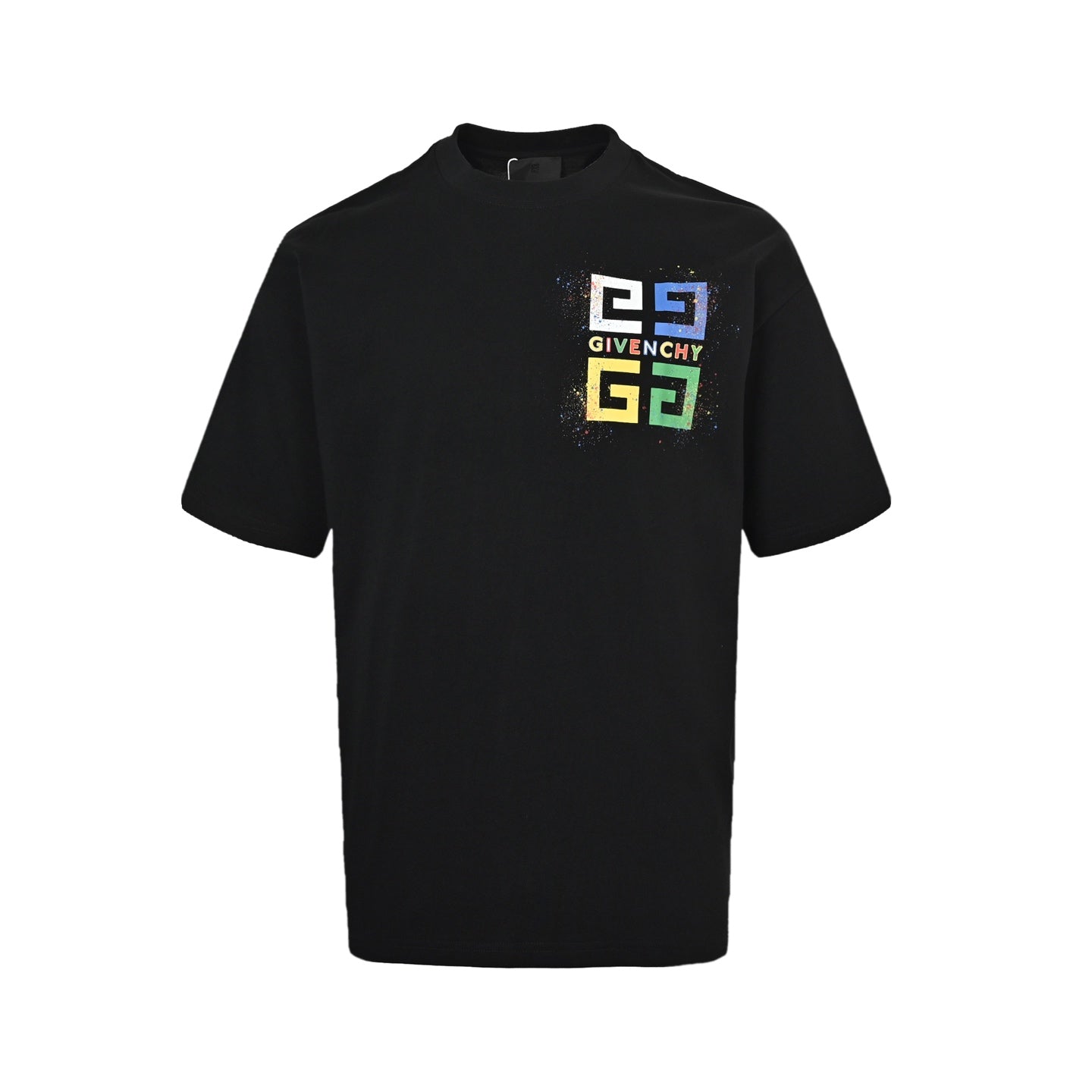 25ss Palace Grid Color Splash Ink Printed Short Sleeve