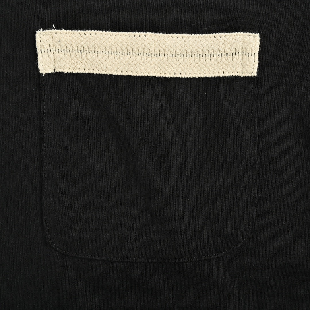 25SS Color block braided web short sleeves