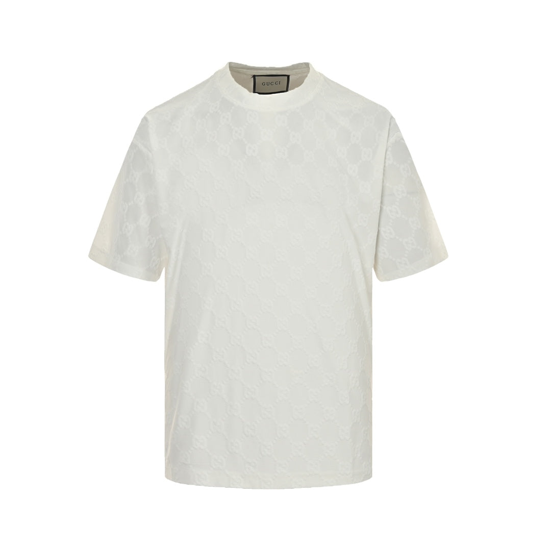 All-over double jacquard short sleeves