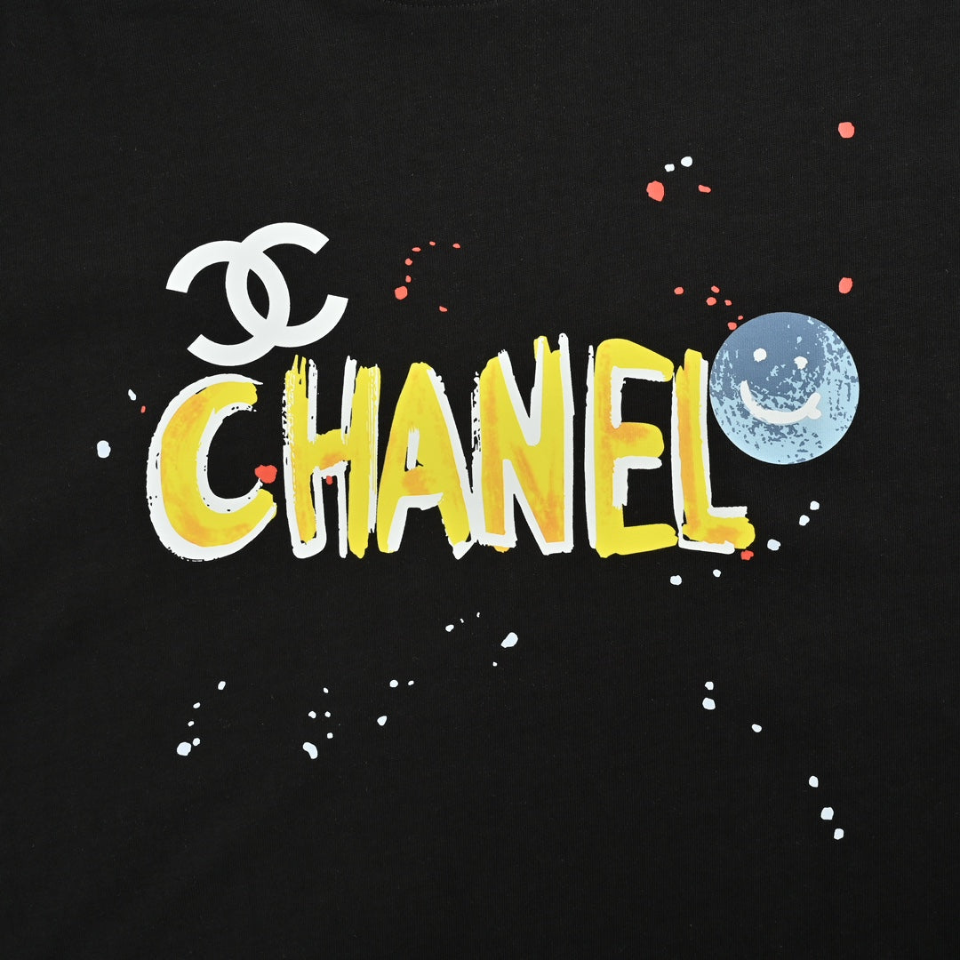 Smiley letter print short sleeves